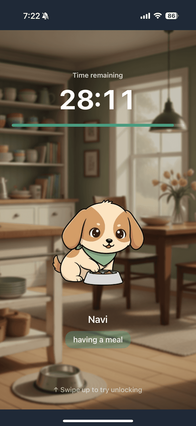 Pet waiting during focus session